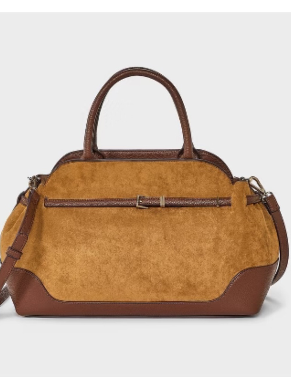 A NEW DAY NWT Belted Satchel Handbag -brown - Picture 2 of 7